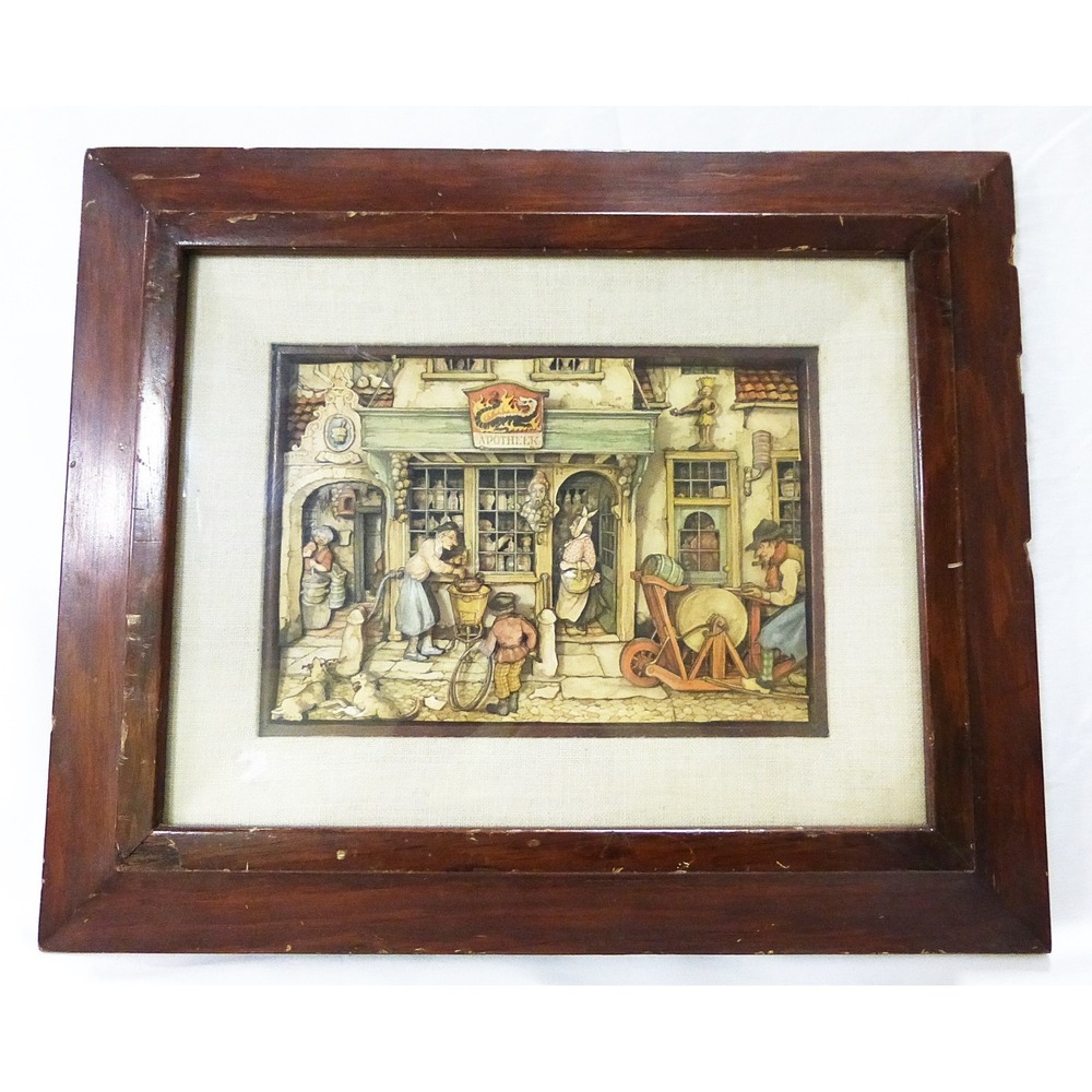 Vintage‎ 3D cut paper picture in frame wall decor hanging